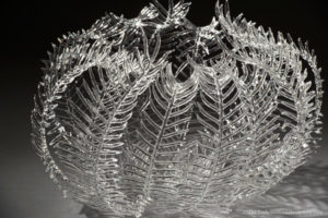 Glass Feather Star Sculpture, Details, Torched Boro Glass, 2015
