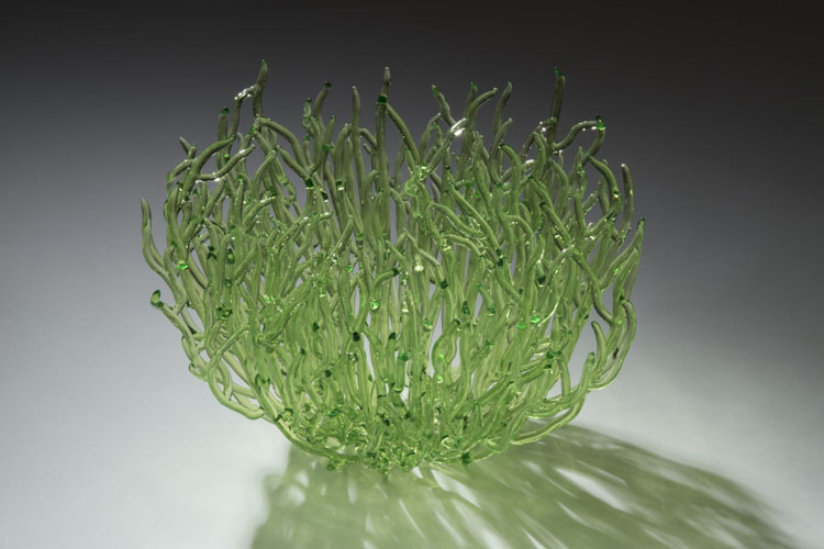 Green Glass Seaweed Sculpture Detail Featured